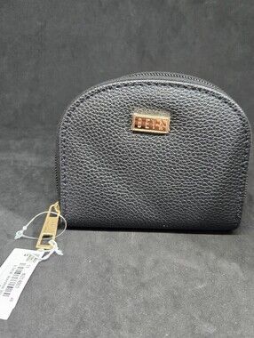 NWT Black Faux Leather Multi Card Zippered Wallet